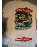 Budweiser Classic ad with Louie the Lizard on extra large (XL) new white... - £17.58 GBP