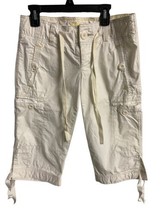 American Eagle Outfitters Shorts Women Size 0  White Bermuda Cargo Canva... - £11.21 GBP