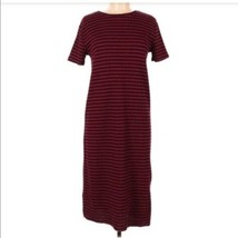 Zara Trafalic Red Black Striped Ribbed Dress Medium - $470.96 MXN