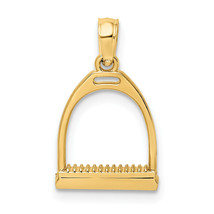 14K 3-D Polish Small Horse Stirrup Charm K7327 - $190.69