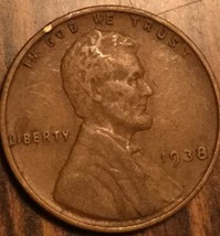 1938 Us Lincoln Wheat One Cent Penny Coin - £1.13 GBP