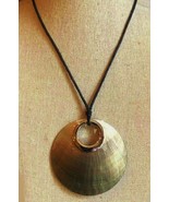 J Jill Sculpted Shell Pendant Necklace 2.5 Mother of Pearl NEW 18-36 adj... - $39.00