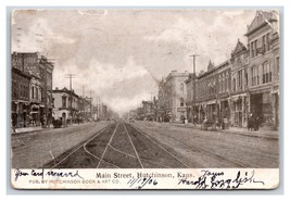 Main Street View Hutchinson Kansas KS 1906 UDB Postcard T16 - £5.57 GBP