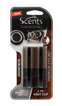 Scents Car Air Freshener Luxe Collection Vent Clips Burlwood 2PK - $4.95