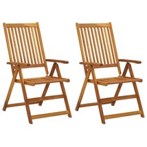 Garden Reclining Chairs 2 pcs Solid Acacia Wood - £108.38 GBP