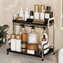 Sandream Bathroom Organizer Countertop, 2 Tier Bathroom Counter, Black &amp;... - $595.31 MXN