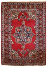 Handmade vintage Oriental rug 3.3&#39; x 4.7&#39; (100cm x 144cm) 1970s - 1C664 - $562.95