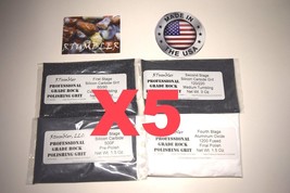 Rock Polishing Grit For 3 lb Tumblers 5 Pack With 1lb. of Plastic Pellet... - $53.64