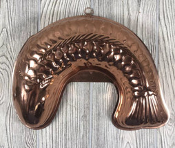 Vintage￼ Copper Cake Pudding Jelly Mold Fish Shape  13” Long - £6.22 GBP
