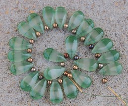 Natural, 20 Pieces  Green Aventurine smooth pear briolette beads,10 x 18 mm App, - £52.31 GBP