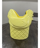 Vtg Department 56 Hen On Nest Yellow Canister Cookie Flower Pot Jar Japan - $118.79