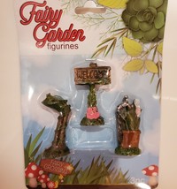 Fairy Figurines, set of 3, Fairy Sign Garden Decor, Fairies Craft, Plastic 1.5" image 2