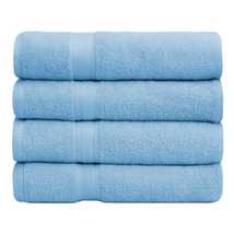 1 Combed Cotton Bath Towels Set 27x54 Inch Super Absorbent sky blue - £23.58 GBP