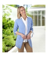 Hammacher Lightweight Washable Cashmere Ruched Cardigan LIGHT BLUE Size ... - £52.37 GBP