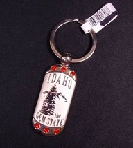 Souvenir Keyring keychain Idaho gem state solid metal red gems NEW - $5.65