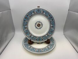 Pair of Wedgwood Bone China FLORENTINE TURQUOISE Salad Plates - $54.99