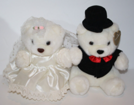 Summit Heartwarmers Bride Groom Wedding Dress 8&quot; Plush Top Hat Soft Toy ... - £20.93 GBP