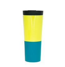 Starbucks Lime Green Dipped Teal Two Tone Stainless Steel Tumbler 12OZ P... - $46.43