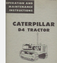 Operazione &amp; Cura Instructions CAT D4 Trattore 39A1-UP 40A1-UP 69A1-UP OEM - $48.99