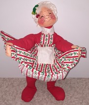 Annalee Vintage 17” Mrs Santa Claus 1963 Fabric Doll Decoration - £23.25 GBP