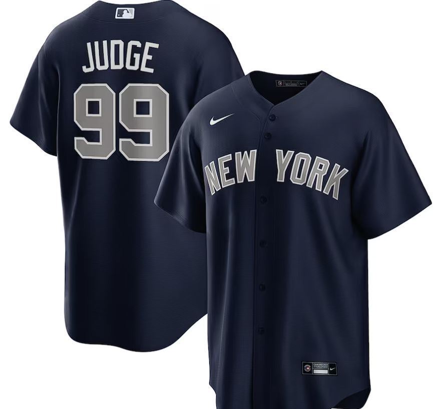 Aaron Judge #99 Yankees Men&#39;s Alternative Navy Replica Jersey - All Stit... - $49.99