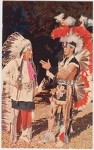 Chief &amp; Son in Tribal Dress Color by Bob Taylor Postcard Unused - $2.99