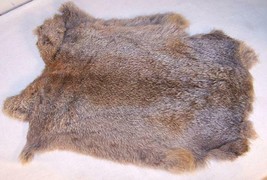 2 NATURAL GREY GENUINE RABBIT SKIN new solf tan hide fur pelt craft skin... - £9.83 GBP