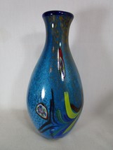 Vintage Blown Glass Vase Heavy Thick Layered Millefiori  13&quot; tall - £118.69 GBP