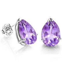 7x5MM Pear Cut Amethyst 1.85CTW Stud Earrings in Sterling Silver - $37.00