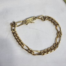 24k gold filled Figaro bracelet 8 inch - £17.69 GBP