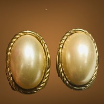 Vintage Majorica Sterling Silver Oval Pearl Pierced Earrings 18 Grams - £60.31 GBP