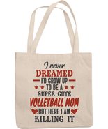 Make Your Mark Design Super Cute Volleyball Mom Reusable Tote Bag, Party... - £17.30 GBP