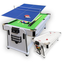 7FT Multi Games Billiards Green Air Hockey + Table Tennis + Table Top – ... - $2,299.00