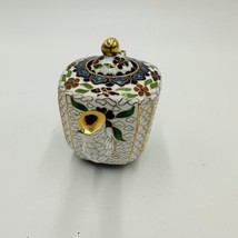 Cloisonné Teapot Miniature Chinese Flowers Floral 3in Detail Antique Home Decor - £38.77 GBP