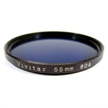 Vivitar 55mm 80A Multi-Coated Filter with Case Made in Japan Excellent C... - $5.69