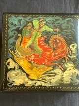 Vintage 20th Siècle Russe D&#39;Artiste Laque Boîte USSR Fairy Conte Signé - £60.90 GBP