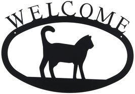 Village Wrought Iron Pet Cat Welcome Home Sign Large - $28.05