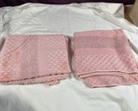 Vintage Cannon Royal Family Pink Towel Set 2 pc Fringed - $27.00