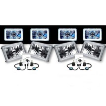 4X6&quot; White COB Halo Glass/Metal 6000K 4000LM LED Headlight H4 Light Bulb Set - $379.95