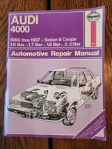 Haynes Audi 4000 1980 thru 1987 Sedan &amp; Coupe Auto Repair Manual 15020 (... - £11.37 GBP