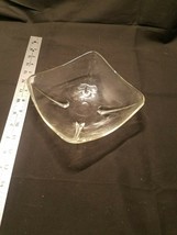 CANDY DISH clear glass square bowl MID CENTURY 6.5” - £7.59 GBP