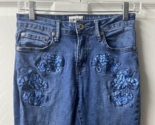 Umgee Embroidered Bootcut Denim Jeans Womens 27 x 32 Medium Wash Floral - $20.00