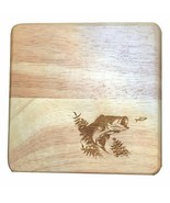 New Cheese Board Trivet Wood Laser Etched Big Mouth Bass 6&quot; - £14.78 GBP