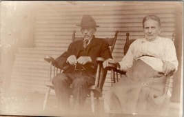 Ligonier Pennsylvania Elderly Couple George &amp; Lydia Johnston Porch Postcard Z18 - £16.02 GBP