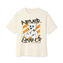 Unisex Oversized Boxy T-shirt Never Give Up  Y2K Style - £23.53 GBP