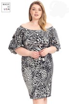 Women&#39;s Plus Size Animal Print Crepe Stretch Bodycon Dress (2XL) - $35.15