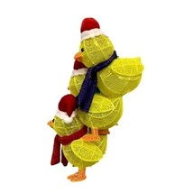 Gemmy Lightshow Steady Glow Shimmer Fabric-Chick Chickens Stack Christmas Decor - £134.49 GBP
