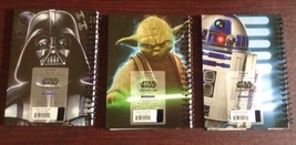 Star Wars Set of 3 5X7 Note Books 1-Darth Vader, 1-R2D2, 1-Yoda 48 Pages Ea NEW - £13.95 GBP