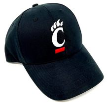 National Cap MVP Cincinnati Bearcats Logo Solid Black Curved Bill Adjustable Hat - £19.23 GBP