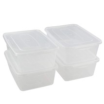 Clear Plastic Storage Bin, 14 Quart Latching Box Container With Lid, 4 P... - £46.35 GBP
